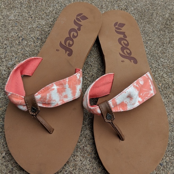 Reef Shoes - Reef Orange & White Tye Dyed Sandals Size 9 NWOT